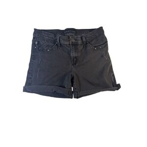 Rock & Republic Shorts Womens 12 Black Bumbershoot Distressed Studded Denim